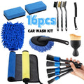 16/20pcs Car Cleaning Tool Set Air Conditioning Vents Seat Gaps Various Detail Brushes Uses For Home Car Washing Motorcycle